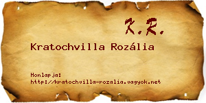 Kratochvilla Rozália névjegykártya