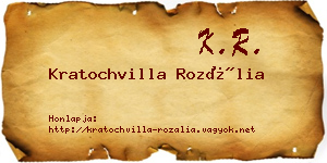 Kratochvilla Rozália névjegykártya