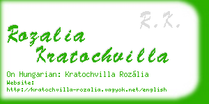 rozalia kratochvilla business card